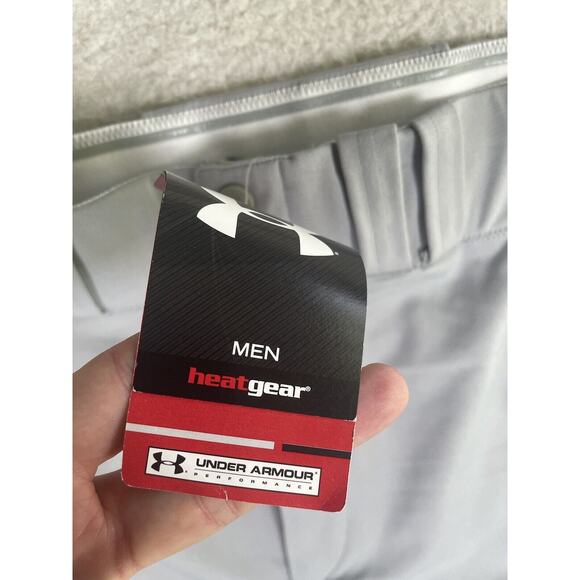 NWT Under Armour Baseball Pants XL 34x28 Heat Gear Gray NEW Stretch Waist - Picture 3 of 16